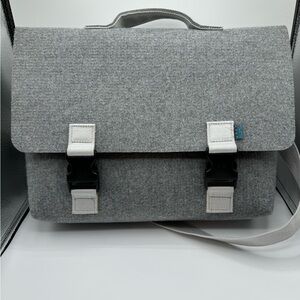 Modern Gray and White Messenger Bag with Minimalist Design